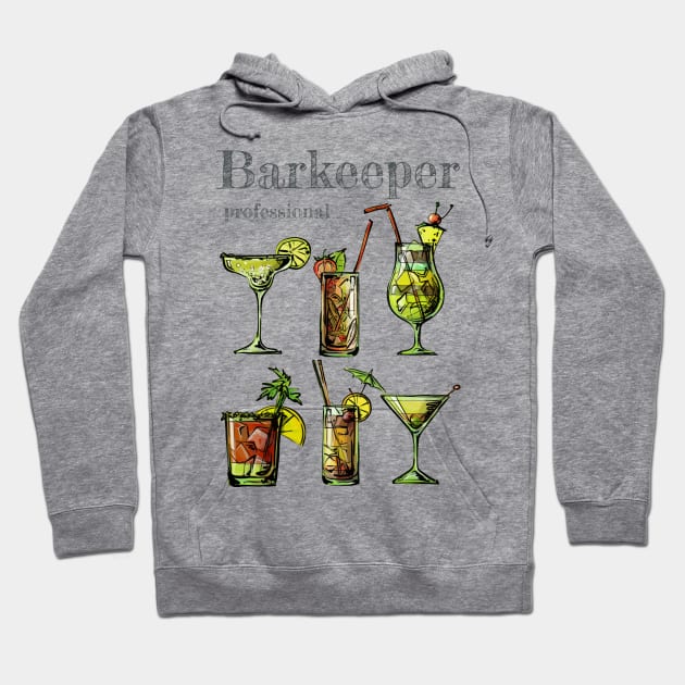 Barkeeper Professional Design Hoodie by Unelmoija